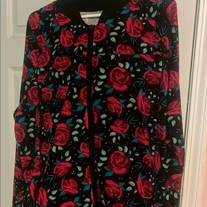 Floral Black Bomber Jacket